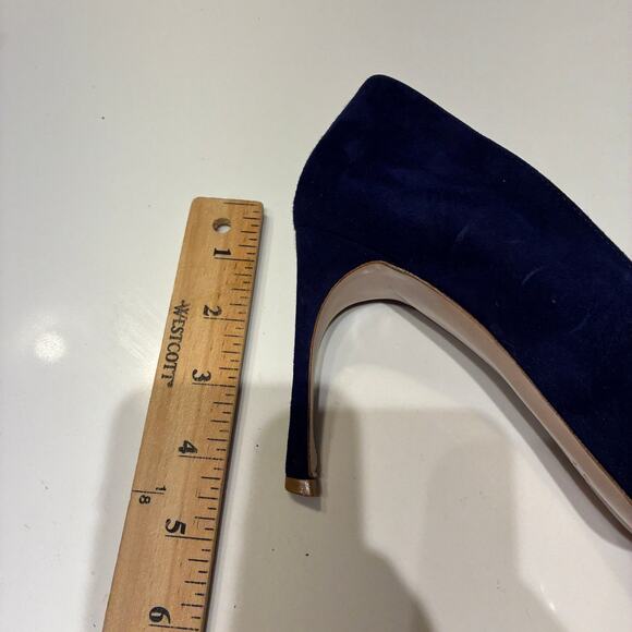 Miu Miu Navy Suede Embellished Pointy Heels Sz 39 - Picture 9 of 10